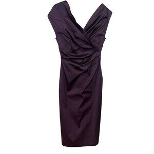 TALBOT RUNHOF Size 8 Purple Sleeveless Ruched Gown Dress $1995